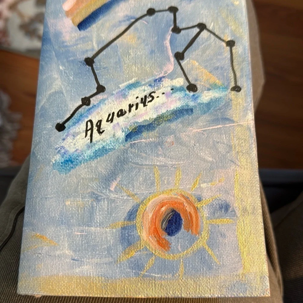 Handmade Aquarius Sign Journal 8x5 28 Pages